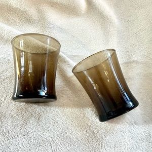 Vintage MCM Flared Smoke Glass Tumblers